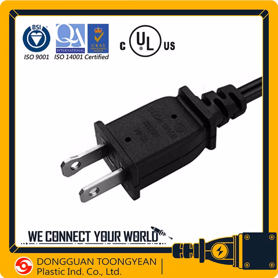 America Canada UL cUL Approvazione USA Cavo di alimentazione CA Cavo 2.5A 5A 2 Pin Spina fusa